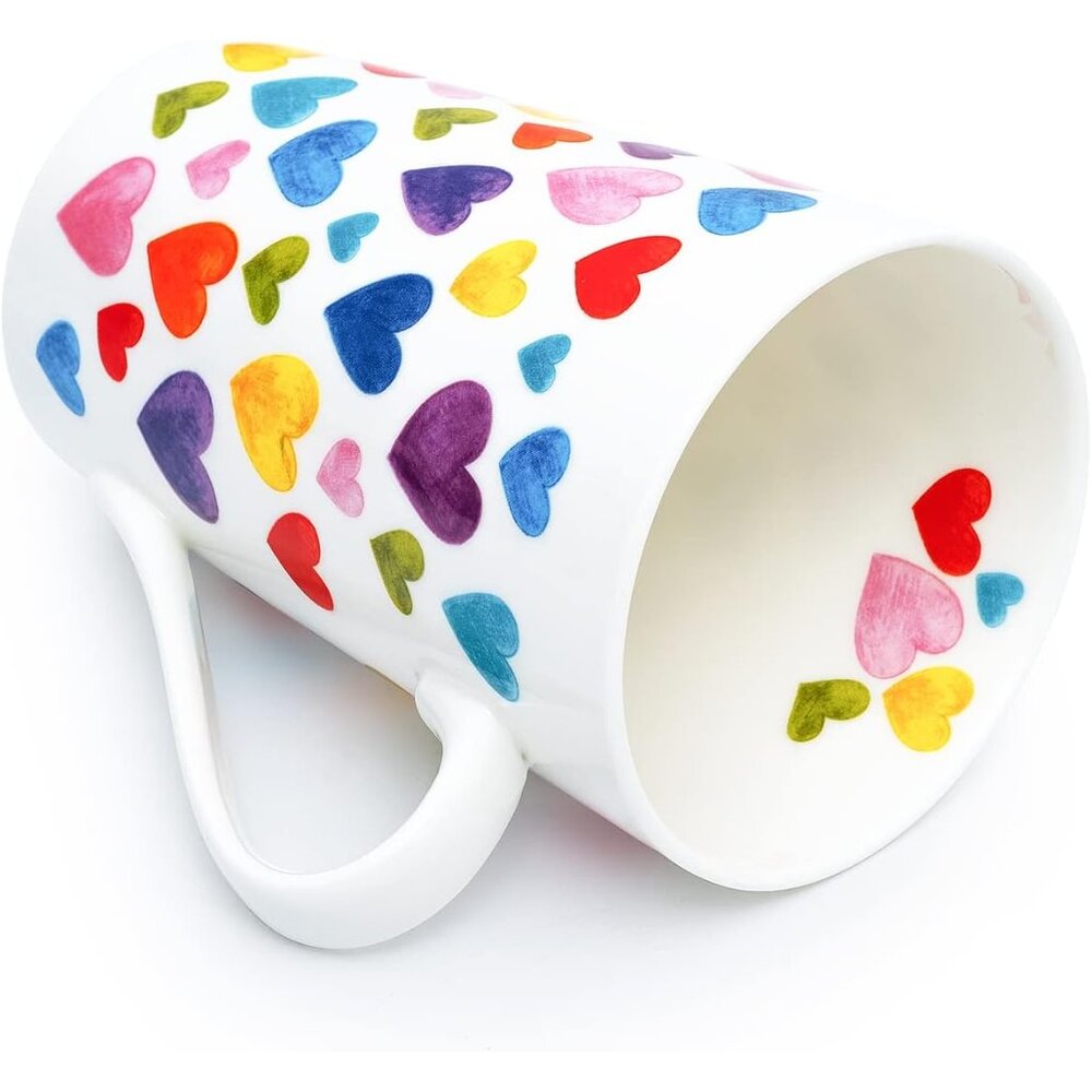 Heart Coffee Mug Heart Shaped Coffee Mugs Bone China Cute Coffee Mug Valentine's - Picture 4 of 6